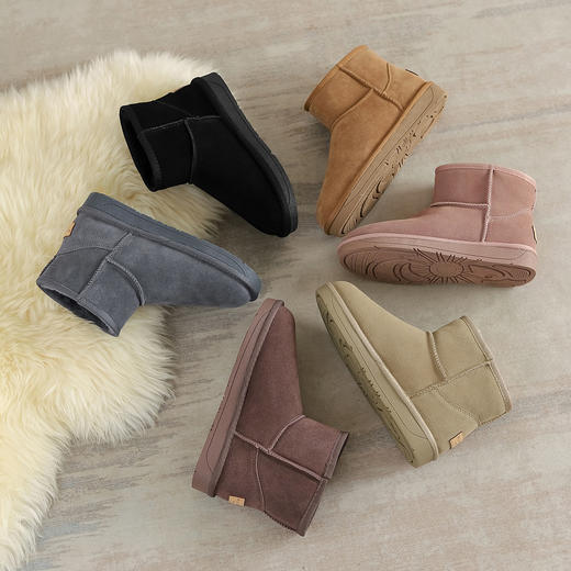 阿么手工女鞋牛皮厚底增高雪地靴女2025新款百搭多色保暖 商品图6