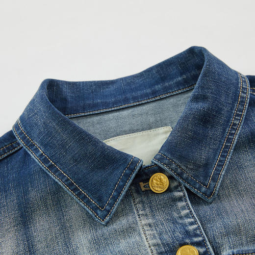 谜底复古牛仔外套女2023秋新款百搭时尚毛边短外套长袖236MW7086 商品图3