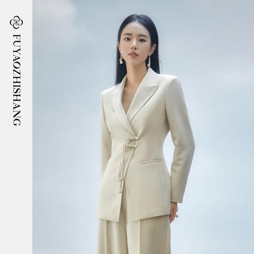 IWY/扶摇系列 秋季复古盘扣收腰休闲西装高级感休闲直筒裤 商品图0