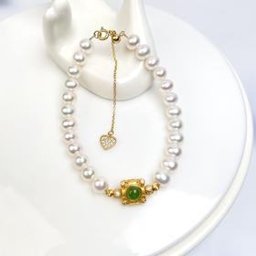 S925珍珠单圈-DIY方块白珠6+