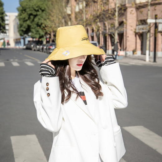 秋季渔夫帽 防风帽子女 遮阳 渔夫帽 女士帽菊花渔夫帽女 遮阳帽盆帽 商品图2