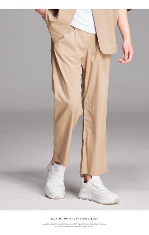 PINLI品立春季新款男装纯色宽松阔腿裤休闲长裤男B203117332 商品图4