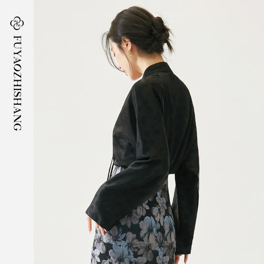 IWY/扶摇系列 秋季国风提花立领盘扣衬衫FYB250 商品图3