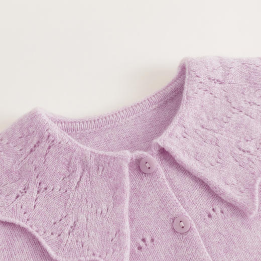 【马克珍妮 芦芙】秋装新款绵羊毛花边柔软翻领毛衣 231912 商品图5