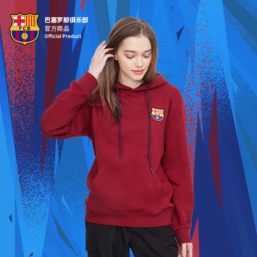 巴塞罗那俱乐部官方商品丨巴萨连帽红色印号卫衣男女通用足球迷 商品图2
