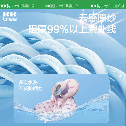 KK树儿童防晒帽大帽檐宝宝遮阳帽男孩女童空顶太阳帽夏季防紫外线夏日梦想家防晒护颈帽 商品图2