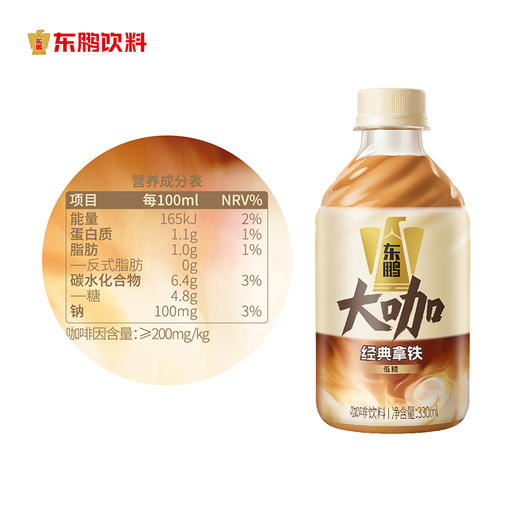 东鹏大咖经典拿铁咖啡330ml*24瓶/整箱高品质咖啡饮料 商品图4