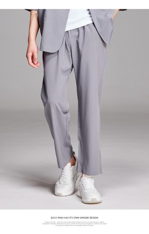 PINLI品立春季新款男装纯色宽松阔腿裤休闲长裤男B203117332 商品图0