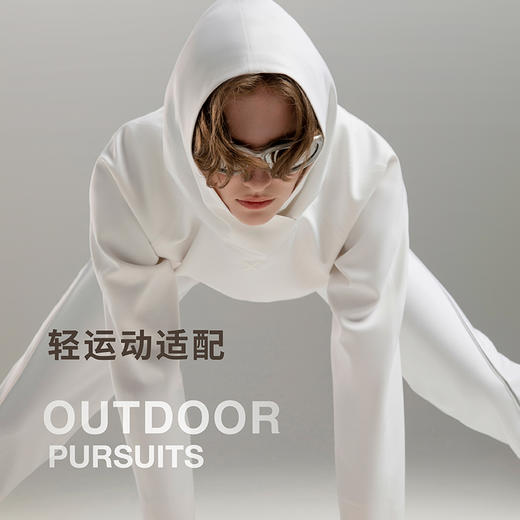 TAGX探观蓝鲸丝连帽卫衣男女圆领高级轻盈运动宽松休闲抑菌春秋纯色 商品图2