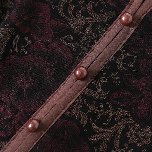 妈妈装新款时尚长袖连衣裙，中老年人女春秋装复古中国风假两件裙子TYWF-A091DBB2361 商品图3