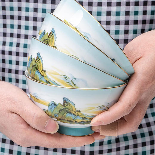 德铂Debo 绿水青山餐具套装 DEP-767 陶瓷碟碗勺盘32件套 商品图3