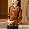 SMZ9634复古文艺新中式盘扣长袖衬衫妈妈秋装2023新款收腰小立领气质衬衣 商品缩略图3