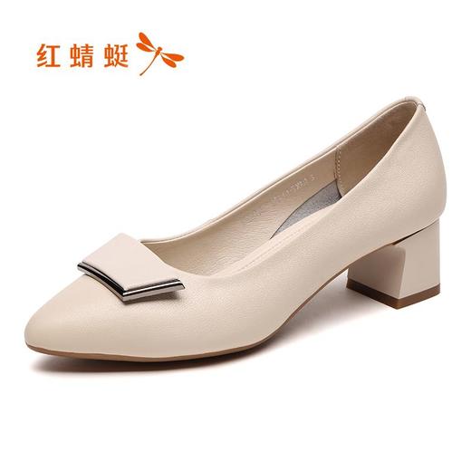 DD-女鞋高跟鞋新款浅口粗跟英伦时尚尖头职场工作女鞋 商品图6