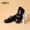 Safiya/索菲娅 2023秋季复古英伦休闲一脚蹬高跟漆皮乐福鞋 SF33112137 商品缩略图1