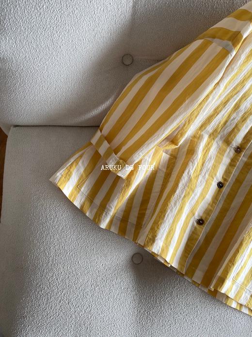 （5折）apuntob 黄条纹短风衣短外套 商品图2