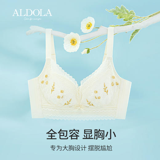 雅黛丽内衣女大胸显小薄款透气文胸无钢圈蕾丝性感全罩杯美背胸罩 商品图6