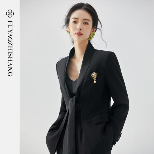 IWY/扶摇系列 秋季国风提花设计感西装宽松垂顺阔腿裤 商品图0