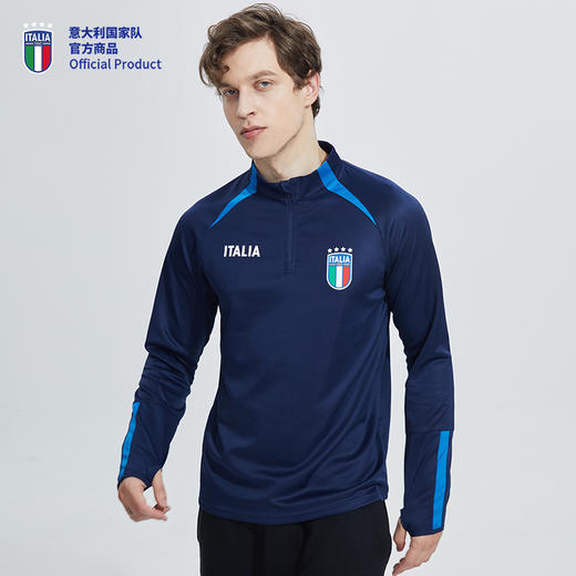 意大利国家队官方商品 | 深蓝运动健身 速干长袖足球训练服球迷 商品图1
