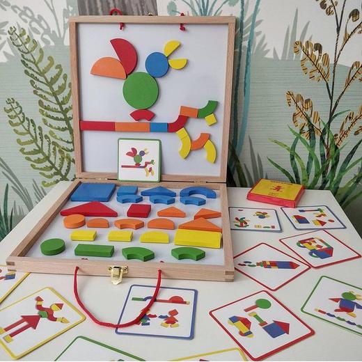 djeco儿童磁力磁性几何图形拼图巧板拼板智力益智玩具木制3-4-5岁 商品图1