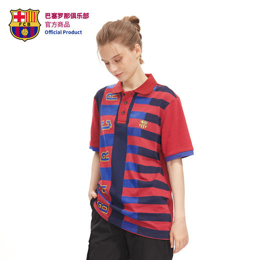 巴塞罗那俱乐部商品 | 巴萨足球服运动T恤Polo短袖条纹撞色翻领 商品图4