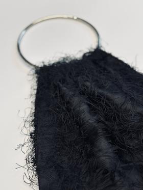 【瀑布】羽毛感流苏超长造型圆环手拎包23ZB12