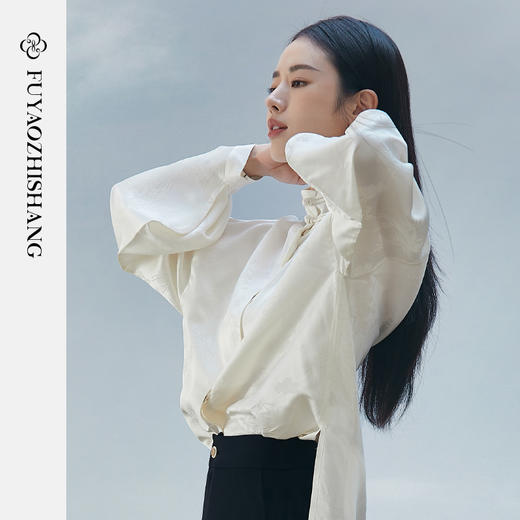 IWY/扶摇系列 秋季新中式国风立领盘扣衬衫23FYB235 商品图2