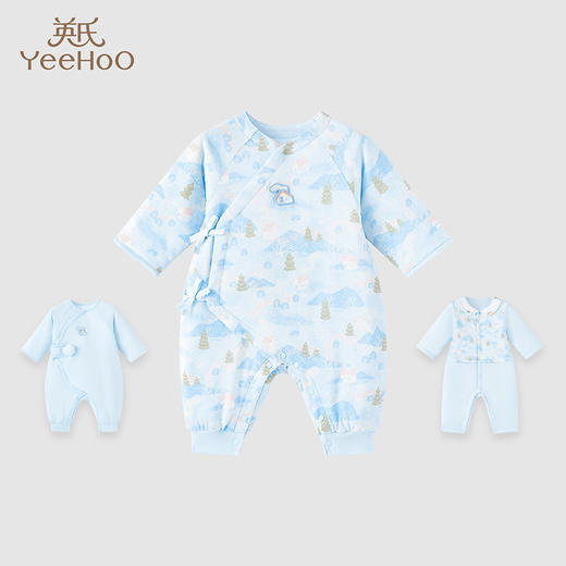 英氏婴儿宝宝哈衣纯棉保暖银雪连体衣2023秋冬新款YLHAJ3P051A YLHAJ3P052A YLAAJ3P052A 商品图0