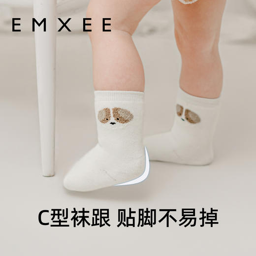 【母婴服配】EMXEE嫚熙婴童萌宠中筒毛圈袜(三双装) 商品图5