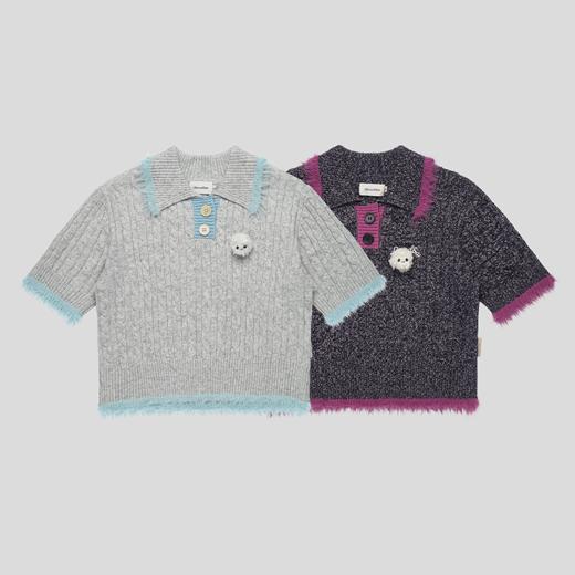 GOODBAI GOODEES毛球混色短袖针织衫 商品图1