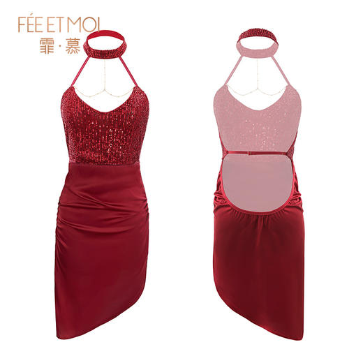 【霏慕】 金链饰沟复古亮片礼服裙6500 商品图11