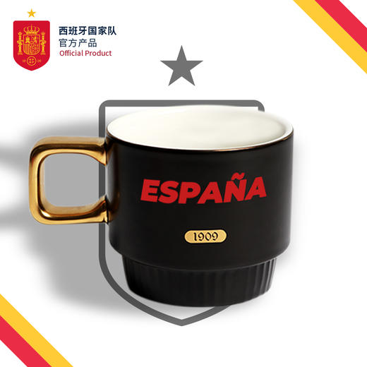 西班牙国家队官方商品丨黑金新款马克杯陶瓷咖啡牛奶茶杯 商品图1