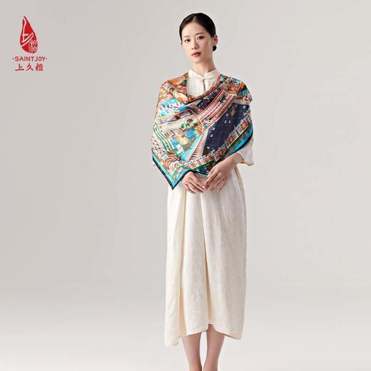 SAINTJOY/上久楷真丝方巾 真丝方巾  樱雪之城  FJS23017 商品图4