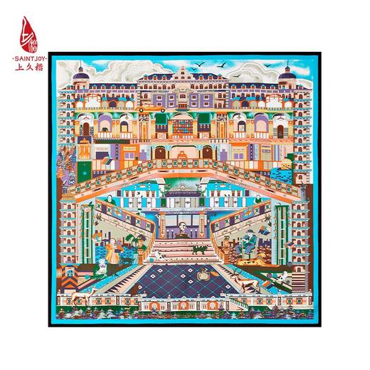 SAINTJOY/上久楷真丝方巾 真丝方巾  樱雪之城  FJS23017 商品图13