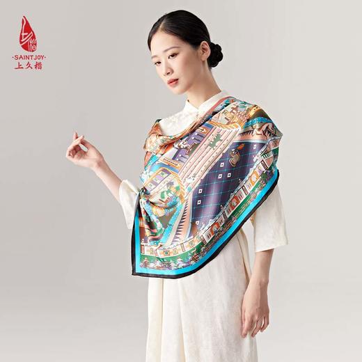 SAINTJOY/上久楷真丝方巾 真丝方巾  樱雪之城  FJS23017 商品图1