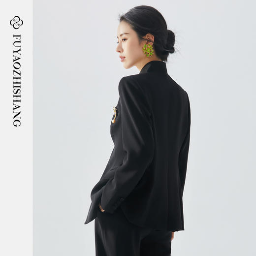 IWY/扶摇系列 秋季国风提花设计感西装宽松垂顺阔腿裤 商品图3