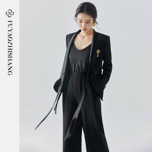 IWY/扶摇系列 秋季国风提花设计感西装宽松垂顺阔腿裤 商品图2