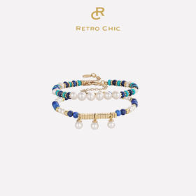 Retro Chic意大利复古时尚首饰 希腊海洋叠戴手链