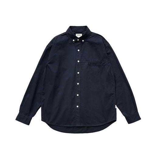 吃茶去chichaqu全棉斜纹口袋休闲长袖衬衫 商品图0