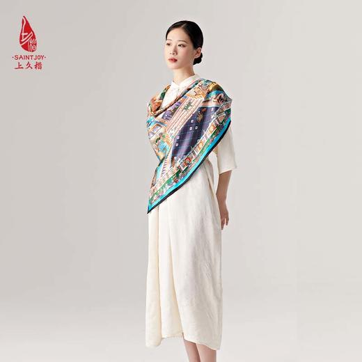 SAINTJOY/上久楷真丝方巾 真丝方巾  樱雪之城  FJS23017 商品图5