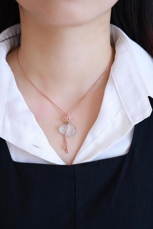 【福上添福】玻璃种白翡葫芦挂坠-GZ12203096 商品图12