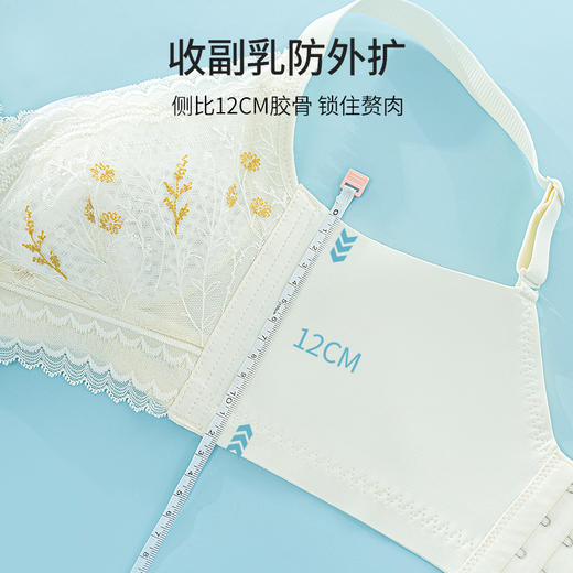 雅黛丽内衣女大胸显小薄款透气文胸无钢圈蕾丝性感全罩杯美背胸罩 商品图4