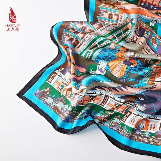 SAINTJOY/上久楷真丝方巾 真丝方巾  樱雪之城  FJS23017 商品图10