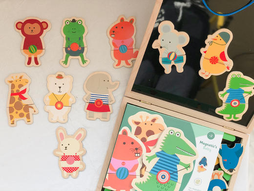 DJECO经典低幼，磁性木制拼图，冰箱贴拼图，动物拼图 商品图2