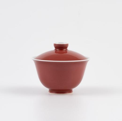 文心盖碗 红釉 谷雨山房  商品图0