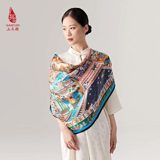 SAINTJOY/上久楷真丝方巾 真丝方巾  樱雪之城  FJS23017 商品图0