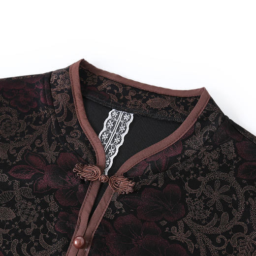 妈妈装新款时尚长袖连衣裙，中老年人女春秋装复古中国风假两件裙子TYWF-A091DBB2361 商品图1