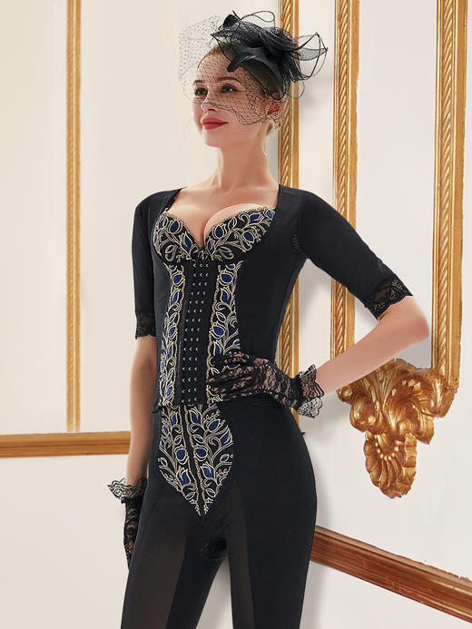 【婷曼逸】二代舒语系列长款身材管理器长文胸短袖长袖腰夹束裤三件套【体雕衣】 商品图6