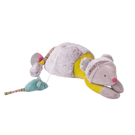 Moulin Roty 黄色小老鼠软棉音乐玩偶-660044 商品图0
