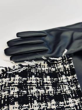 【迷宫】粗花呢拼接环保皮质翻边手套23ZB07C