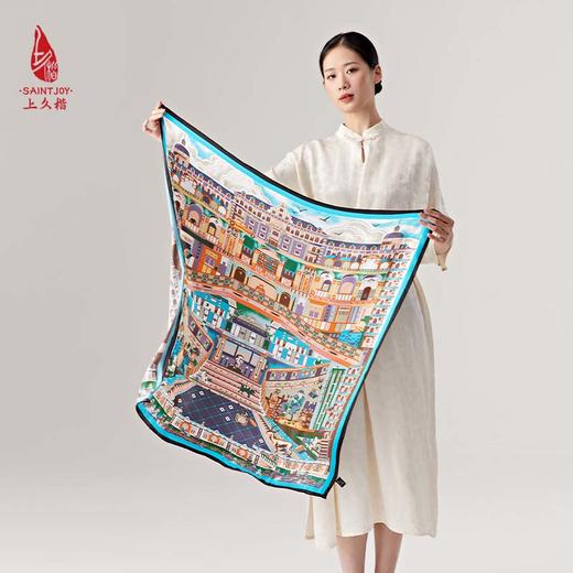 SAINTJOY/上久楷真丝方巾 真丝方巾  樱雪之城  FJS23017 商品图7